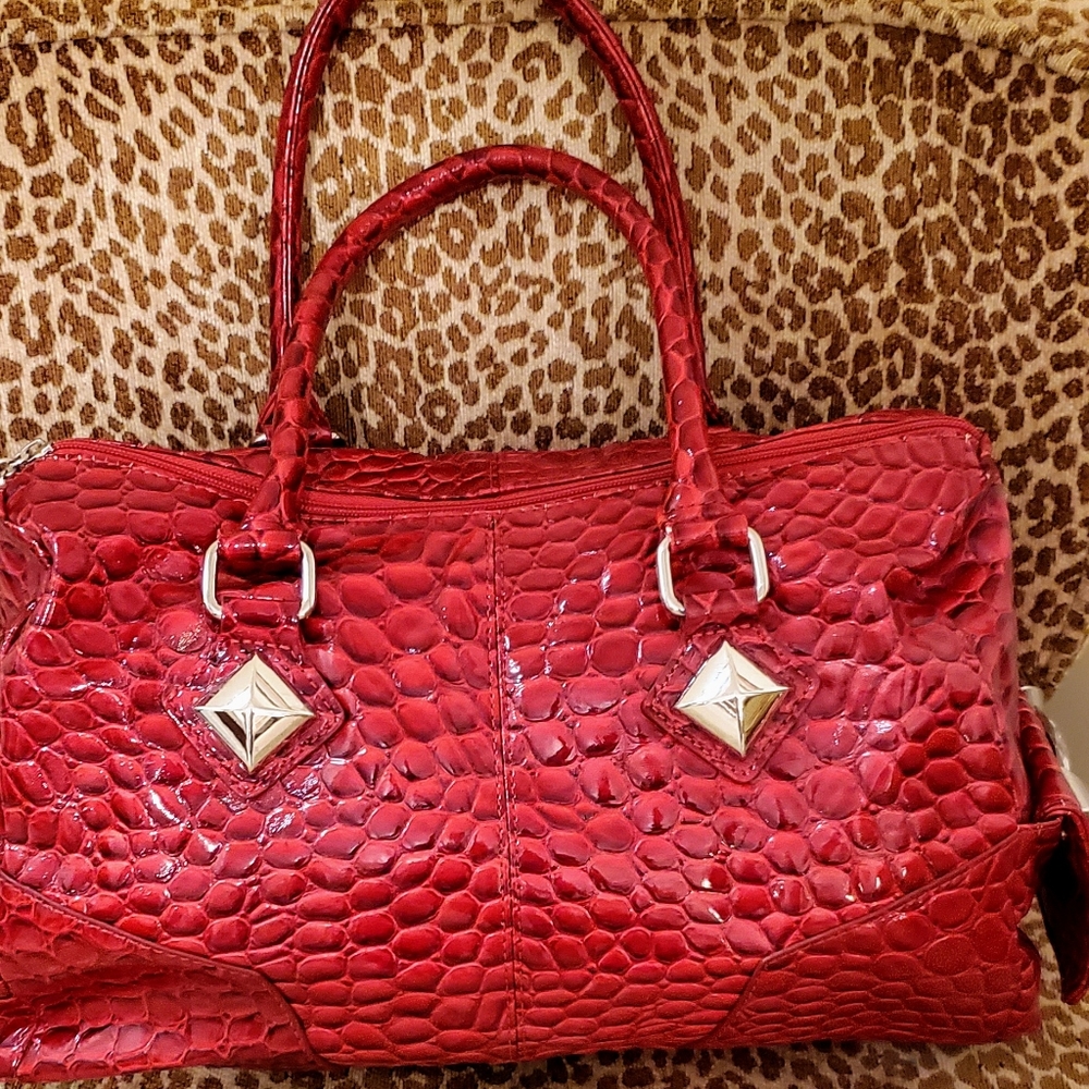 White House Black Market Red Croc Handbag